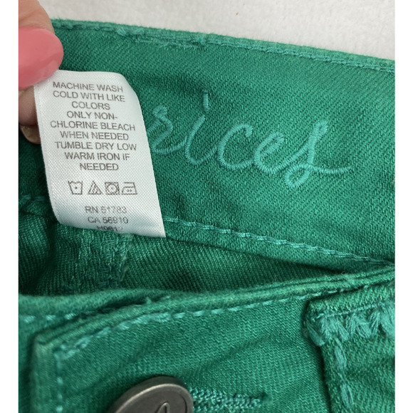 Maurice Jeans Womens Medium‎ Green Denim Straight Stretch Comfy - Picture 5 of 12